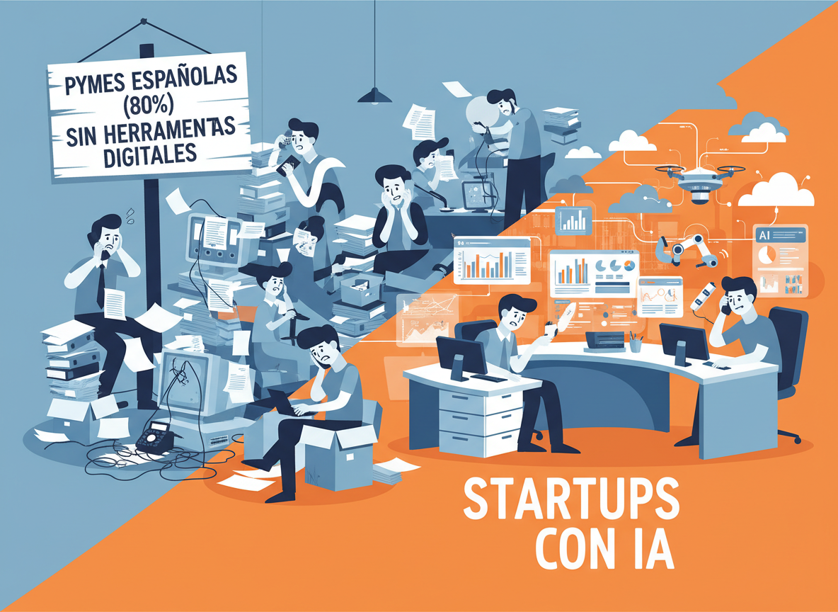 El 80% de las pymes españolas sigue sin digitalizar: la lección de las startups de IA que sí venden